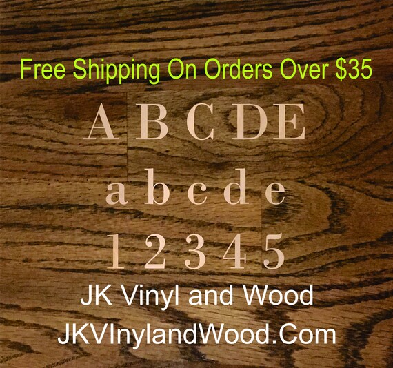 Wooden Letters, Numbers, Symbols, Bodoni Style, Single Letter 