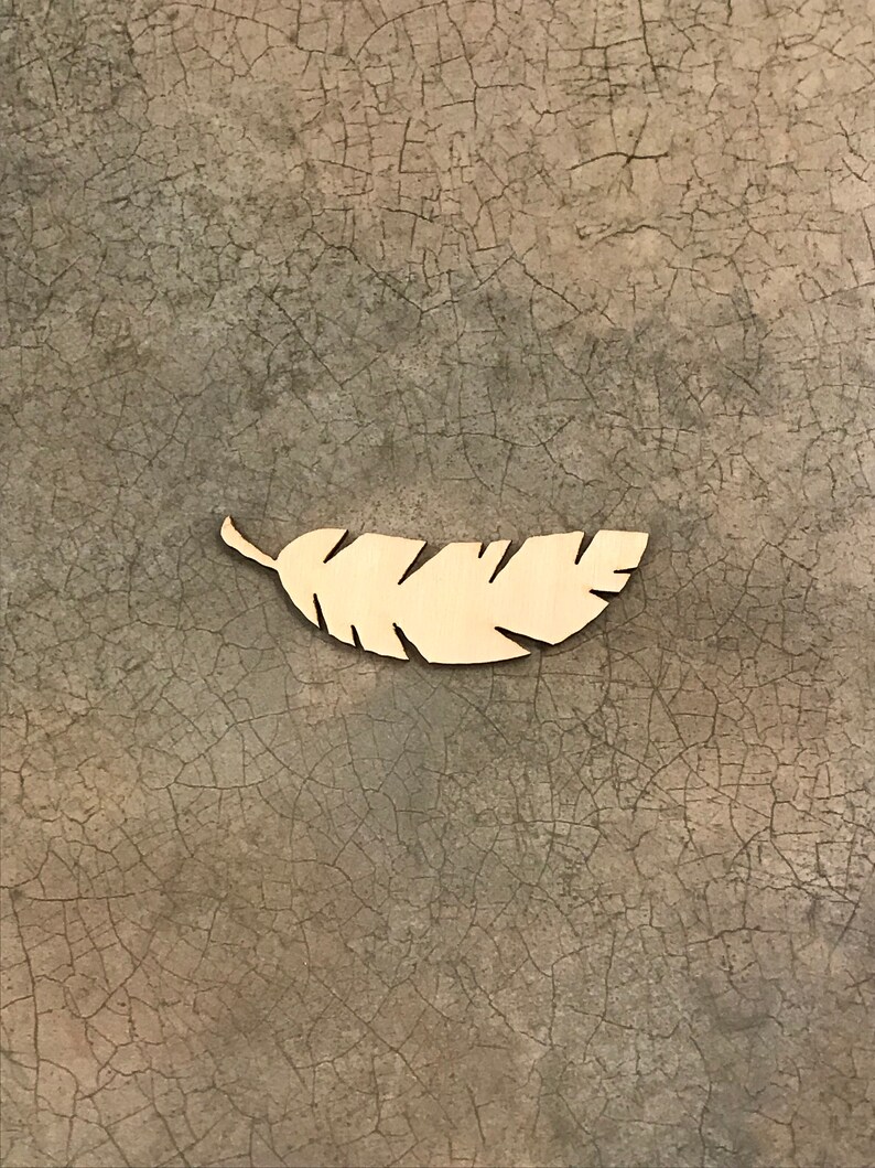 Wooden Feather Cutout Laser Cut Wood A120 Etsy
