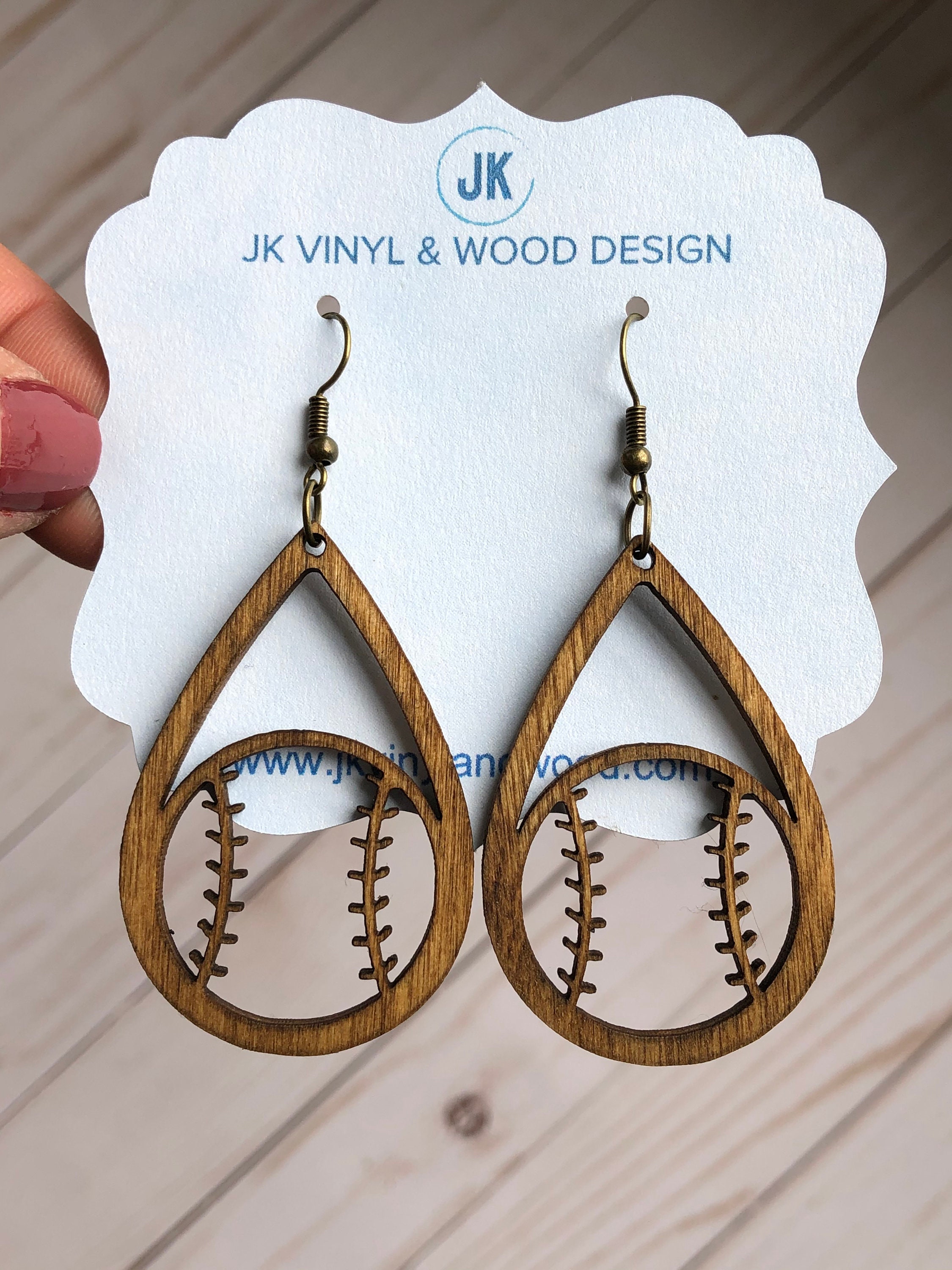 baseball heart earrings school spirit earrings Baseball Teardrop Earrings custom colors