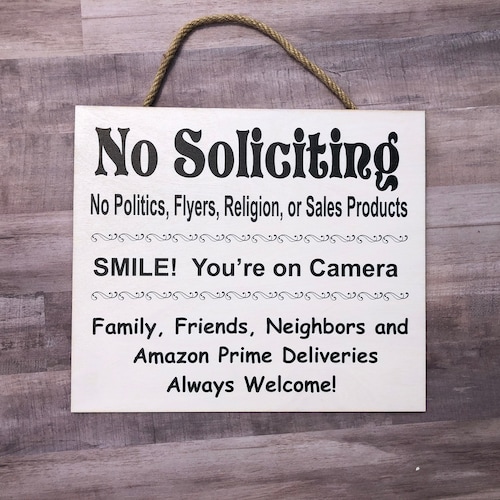 Smile You're on Camera No Soliciting Sign Soliciting | Etsy Canada