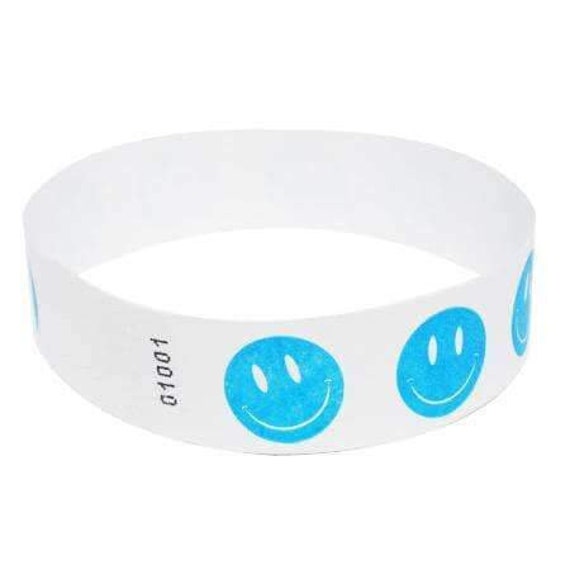 PAPER WRISTBANDS WRISTBANDS FOR EVENTS 100 3/4" NEON BLUE TYVEK WRISTBANDS 