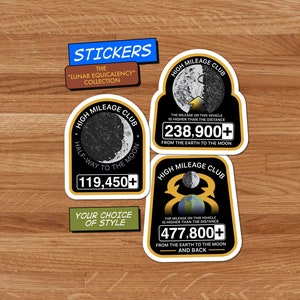 High Mileage Club Sticker: Lunar Equivalency Car Decal