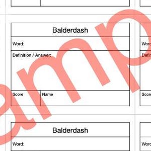 Feuille de pointage améliorée de 9 cartes Balderdash