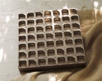 Antique King Kup Chocolate Mold Sheet Home Decor Bakeware Rustic Metal Primitive Industrial Farmhouse Kitchen