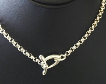 Vintage Sterling Rolo Chain w/Fancy Toggle, 18"