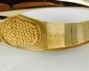 Classic 1980's Men's 14K Yellow Gold Channel Set Diamond