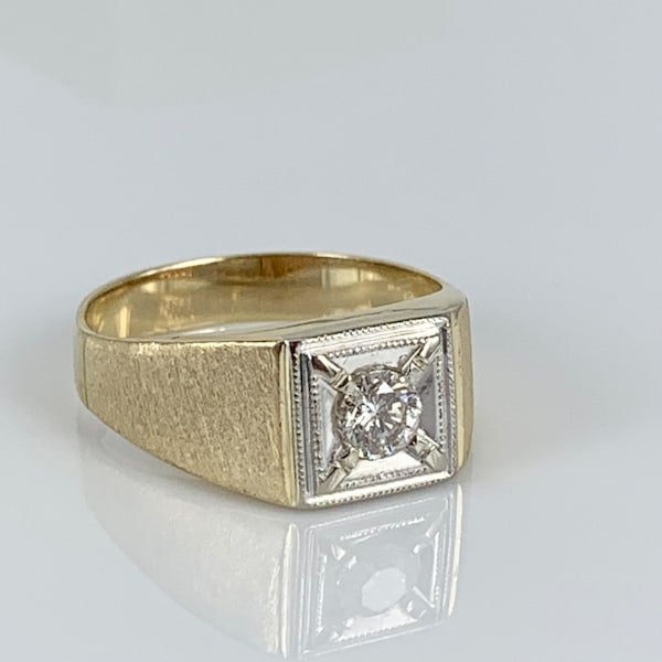 Vintage 14k yellow gold diamond gents ring by “I’ll take it!” Vintage