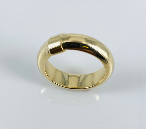 14k Italian Gold Hollow Band Size 6 3/4 - image 1