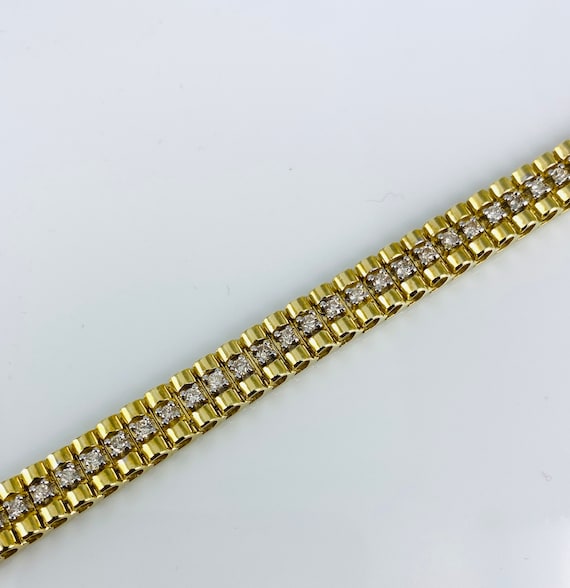 10K Yellow Gold 2 Carat Diamond Tennis Bracelet