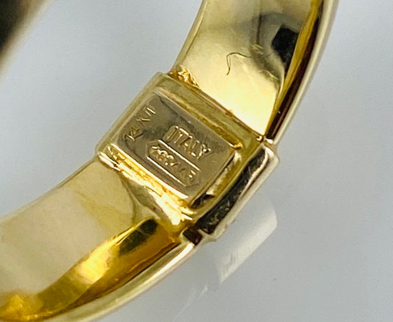 14k Italian Gold Hollow Band Size 6 3/4 - image 3