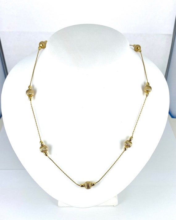 14k Yellow Gold Beaded or Satellite style Chain 20