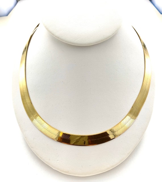 10k Solid Yellow Gold Wide Herringbone 