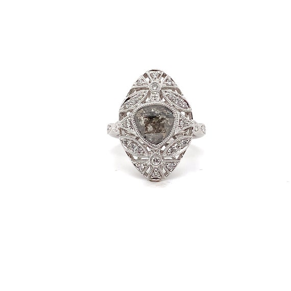 14k white gold salt and pepper diamond ring diamon