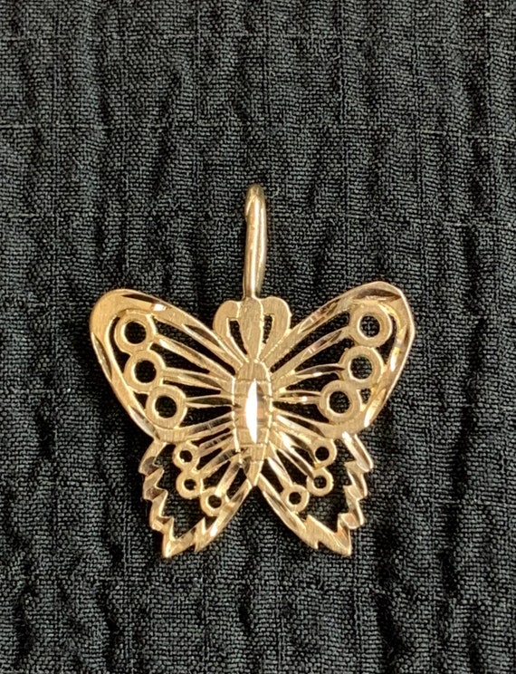 Vintage gold filigree butterfly pendant by “I’ll … - image 1