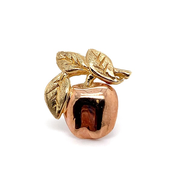 14k yellow and rose gold apple tie tack / lapel p… - image 1