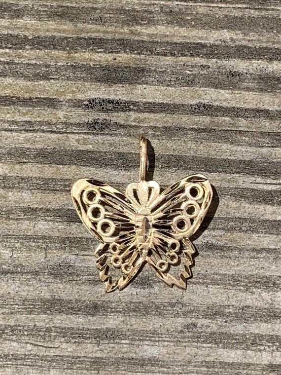 Vintage gold filigree butterfly pendant by “I’ll … - image 3