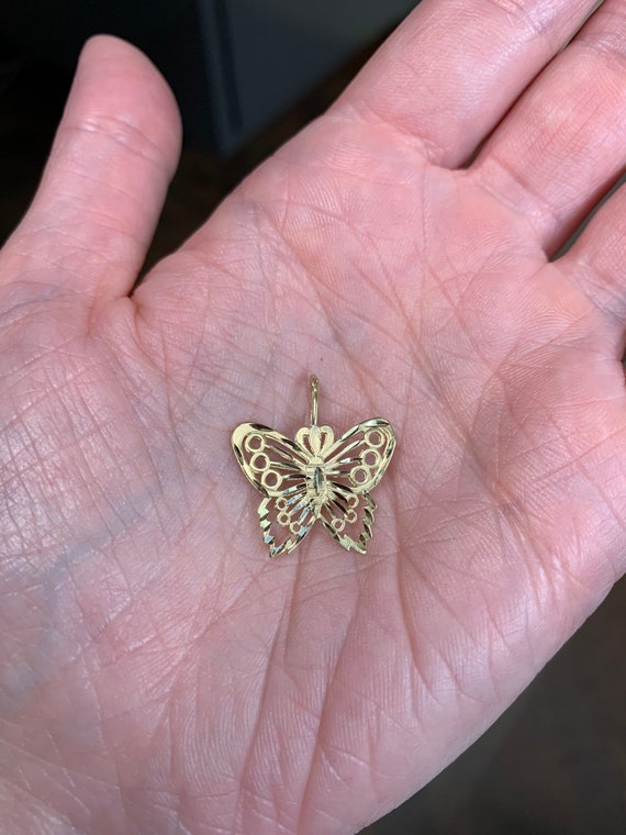 Vintage gold filigree butterfly pendant by “I’ll … - image 4