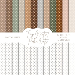Papel digital de bolinhas, fundos neutros, bolinhas sem costura, bolinhas marrons e bege, padrões sem costura, tons de terra, conjunto de papel para scrapbook