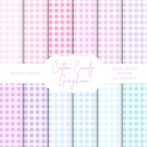 Carta digitale a quadretti pastello, rosa, viola, blu, sfondi primaverili, set di carta per album digitali, motivi a quadri, quadretti viola