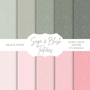 Rosa Und Grünes Digital Papier, Grüne Hintergründe, Rosa Texturen, Scrapbook Papier Set, Digitales Scrapbooking, Salbei Und Blush Papier