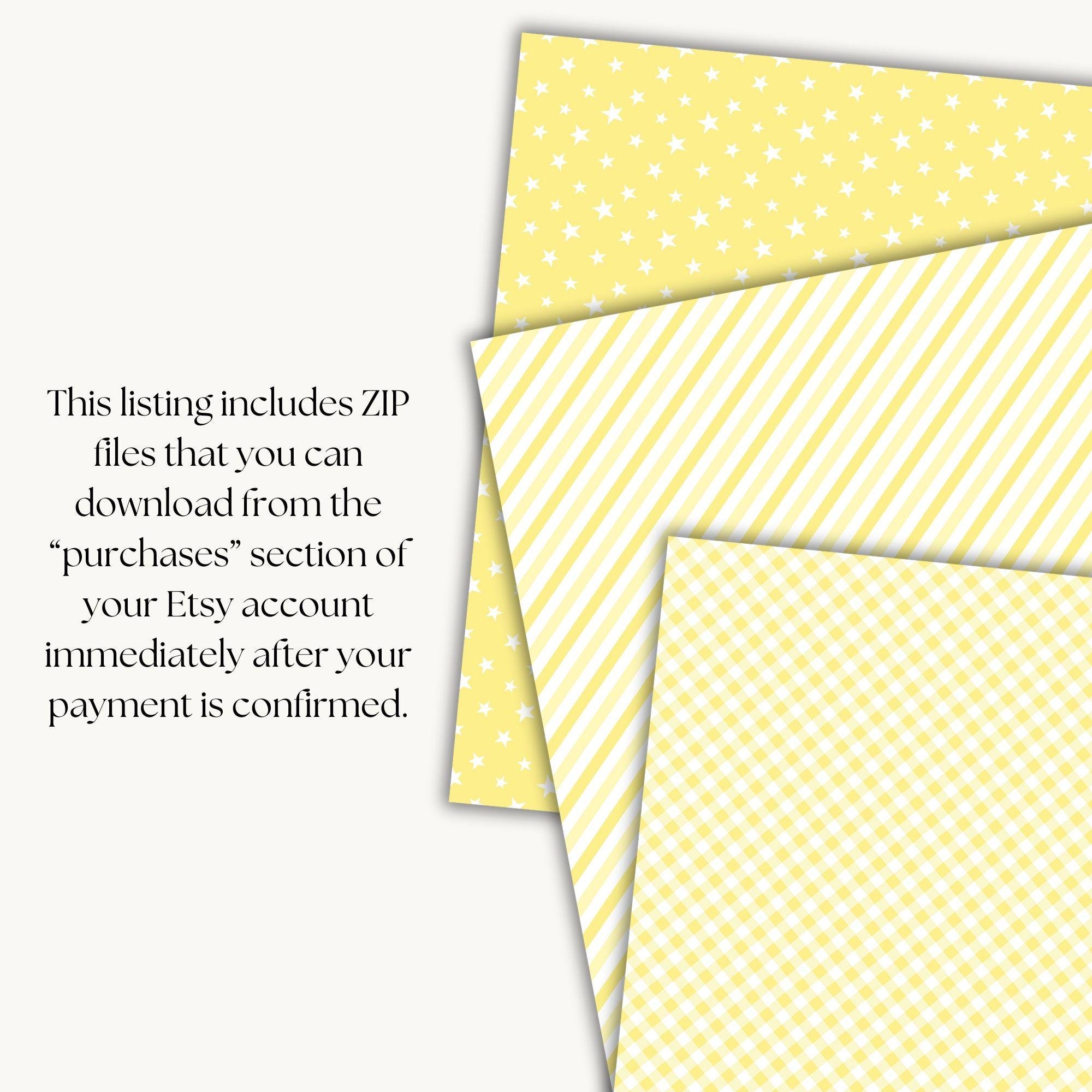 Yellow Digital Paper, Seamless Backgrounds, Yellow and White Patterns ...
