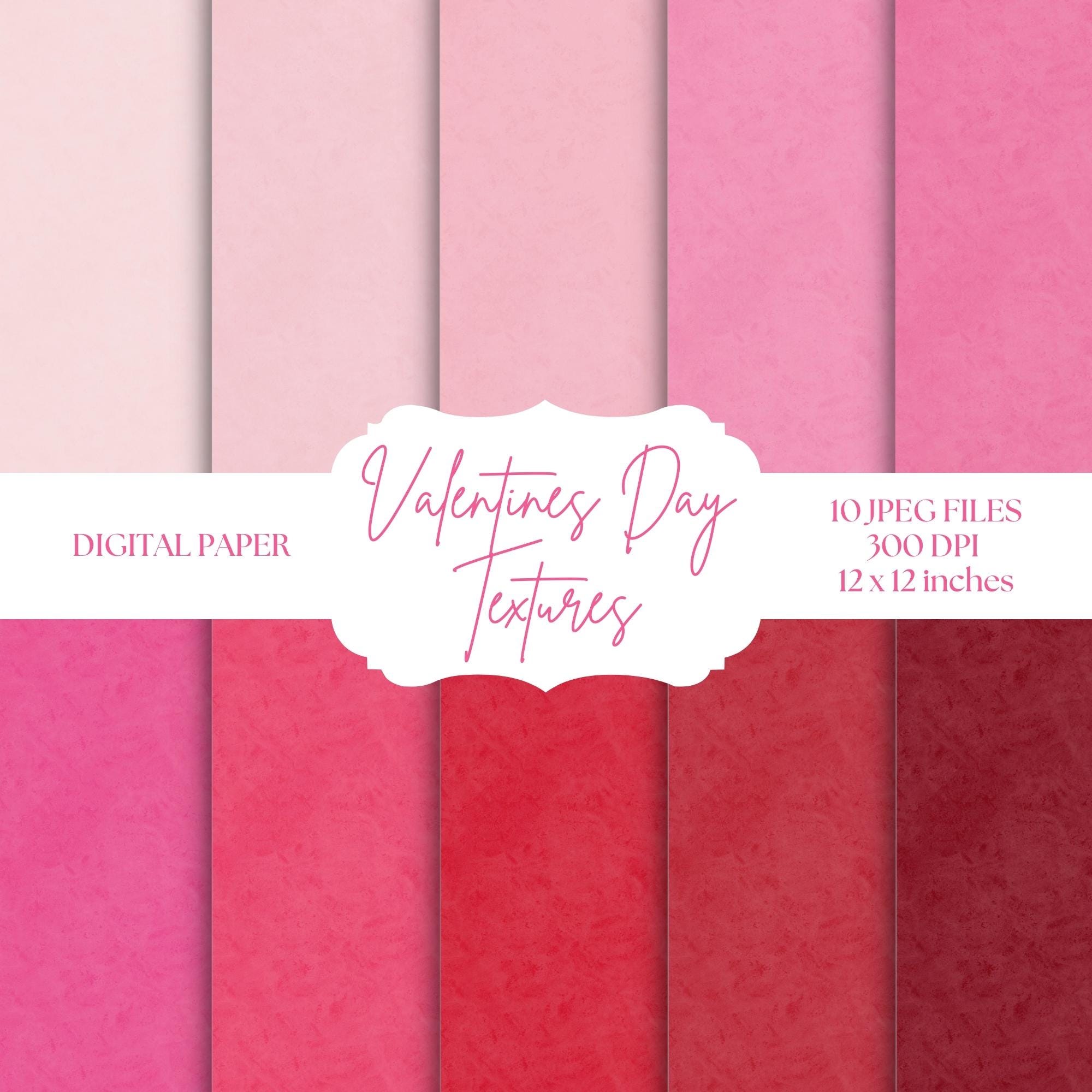 Valentines Day Digital Paper, Pink and Red Backgrounds, Valentines ...