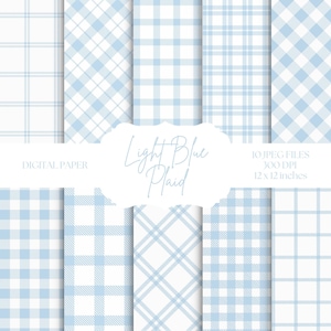 Papel digital de cuadros azules, fondos celestes, estampados de cuadros vichy, papel para scrapbooking, manualidades, invitaciones para fiestas, azul y blanco.