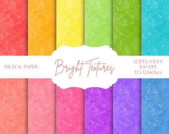 Digitaal regenboogpapier, kleurrijke achtergronden, felle kleuren digitaal papier, afdrukbaar plakboek, groen, blauw, paars, roze texturen