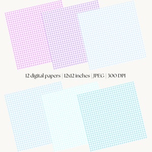Pastel Gingham Digital Paper, Pink, Purple, Blue, Spring Backgrounds ...