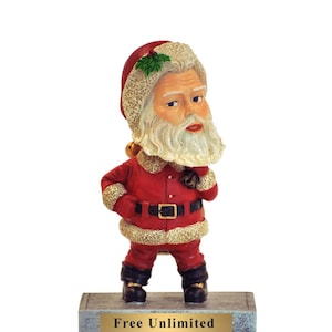 Santa Claus Bobblehead Trophy with 3 lines of custom text