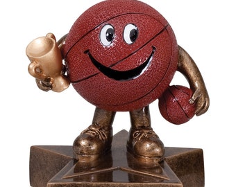 Basketball Little Buddy Trophies with 3 lines of custom text