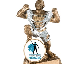 Front Line Hero Award Trophy with 4 lines of text