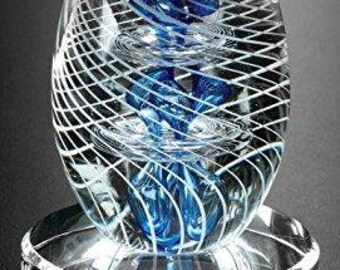 Synergy Art Glass Award Trophy with 3 lines of custom text