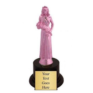 Beauty Queen Trophy with 4 lines of custom text