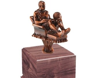 Fantasy Basketball Armchair Perpetual Trophy with 4 lines of custom text