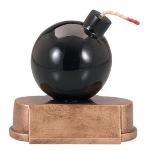 Bomb Trophy with 3 lines of custom text