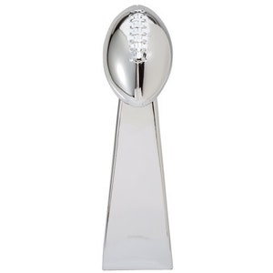 Chrome Lombardi Replica Super Bowl Trophy with 4 lines of custom text