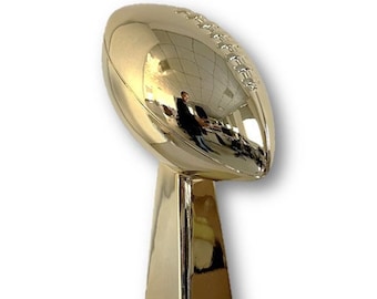 Gold Chrome Lombardi Replica Super Bowl Trophy with 4 lines of custom text