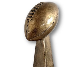Gold Lombardi Replica Super Bowl Fantasy Football Trophy with 4 lines of custom text