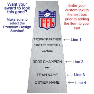 Lombardi Replica Super Bowl Fantasy Football Trophy with 4 lines of custom text image 4