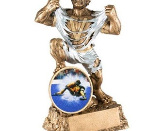 Wrestling Monster Trophy with 3 lines of custom text