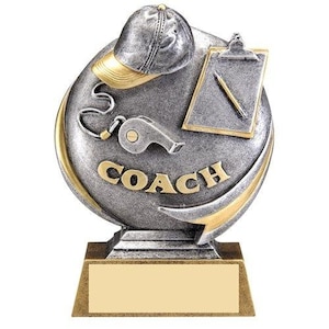 Coach MX500 Series Trophy with 3 lines of custom text