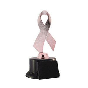 Pink &quot;Breast Cancer&quot; Awareness Trophy with 3 lines of custom text