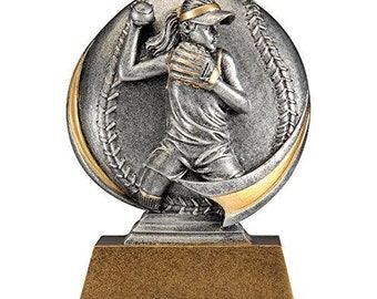 Female Softball MX500 Series Trophy with 3 lines of custom text