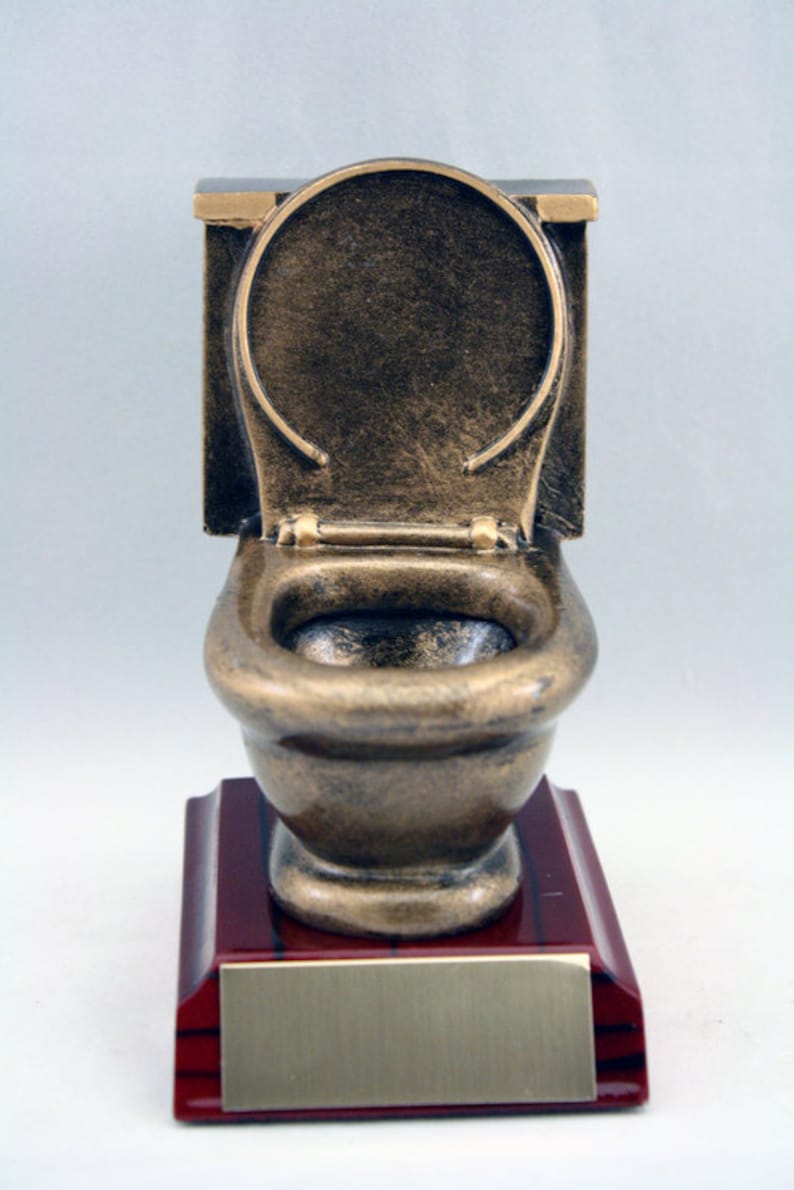 Toilet Trophy with 3 lines of custom text Etsy