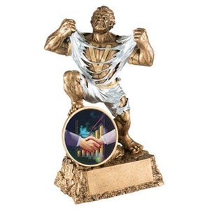 Sales Monster Trophy with 3 lines of custom text
