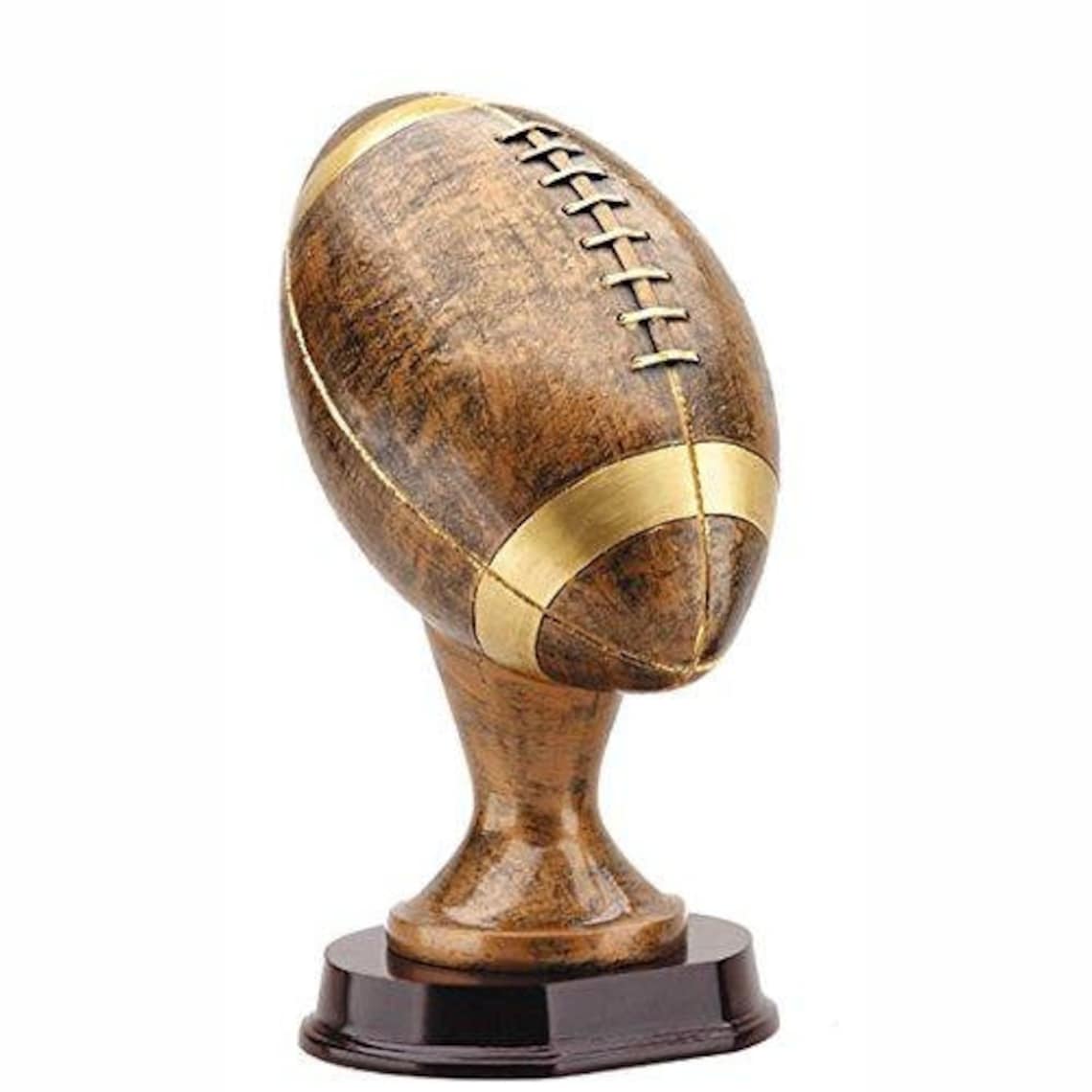 Flag Football Bobblehead Trophy avec 3 lignes de texte
