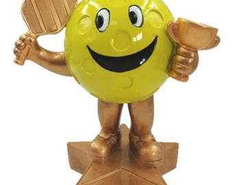 Pickleball Big Buddy Trophy with 3 lines of custom text