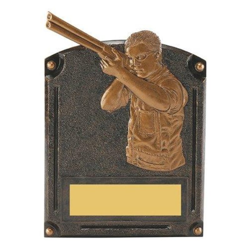 Trap Shooting Legend of Fame Trophy with 3 lines of custom text