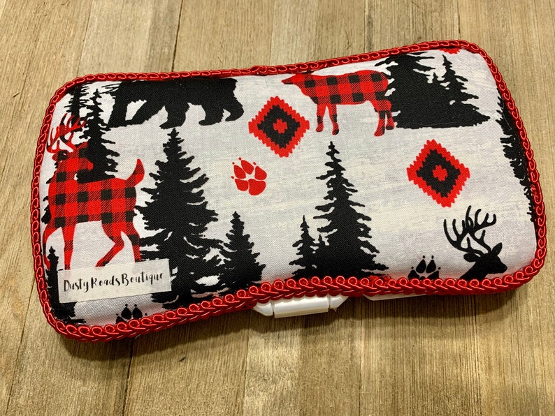 Buffalo Plaid Forest Custom Travel Wipe Case Pattern